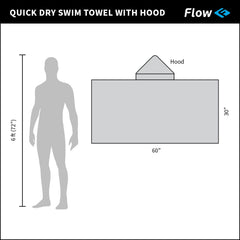 Flow Swim Gear quick-dry towel hood blue open for easy post-swim drying