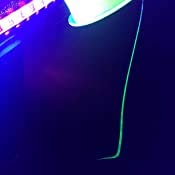 Fluorescent fishing line glowing under UV light