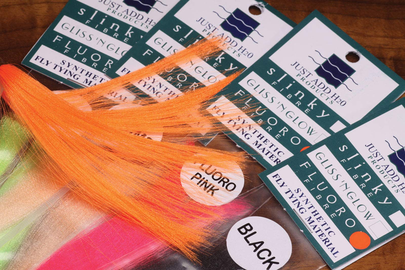 Fluoro Fibre chartreuse fly-tying material enhances water visibility for anglers.