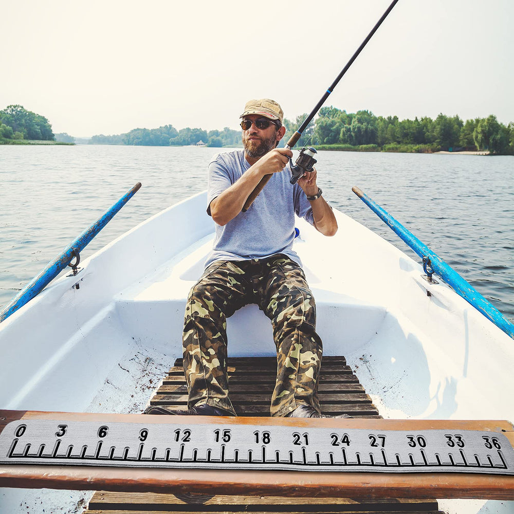 Flutesan foam fish ruler in use on a kayak for on-site sizing