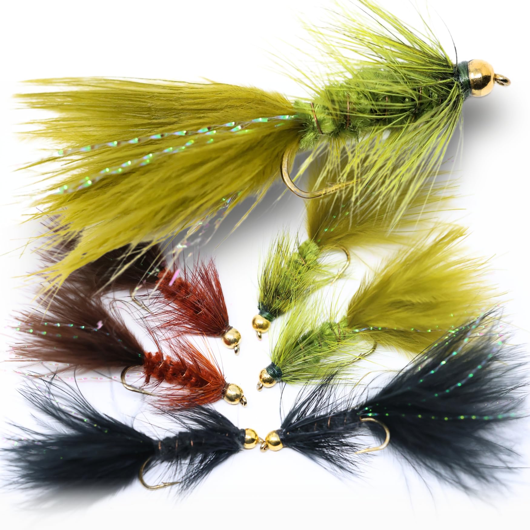 The Fly Crate Woolly Bugger Trout Flies – assortment pack, size #8 streamer fly