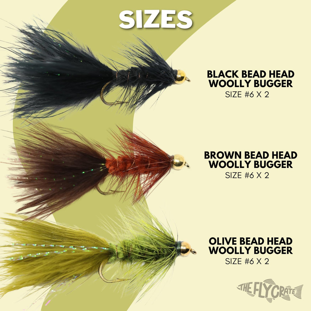 Woolly bugger streamer flies for trout – close-up