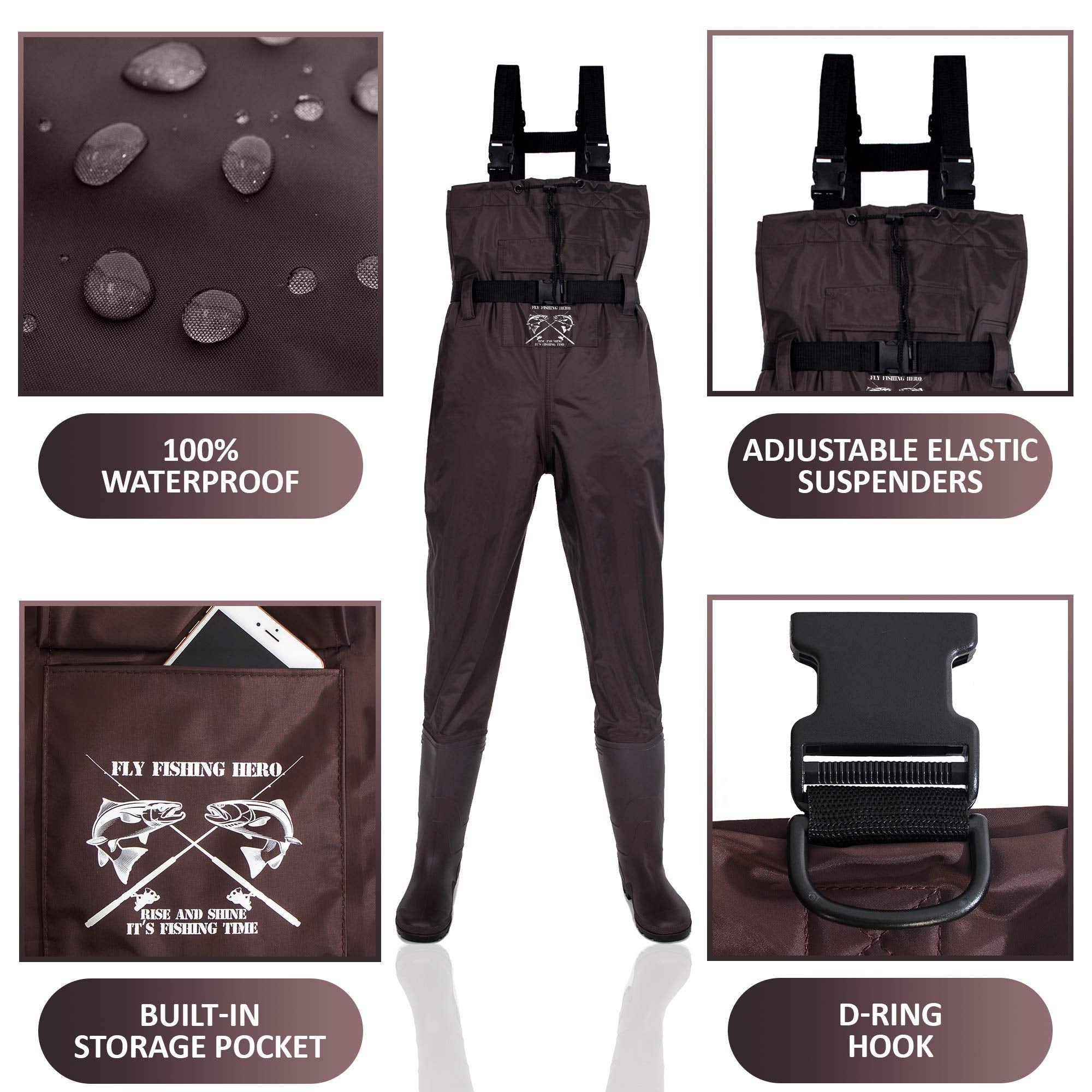 Fly Fishing Hero waders breathable back panel for cooler wear during long casts.
