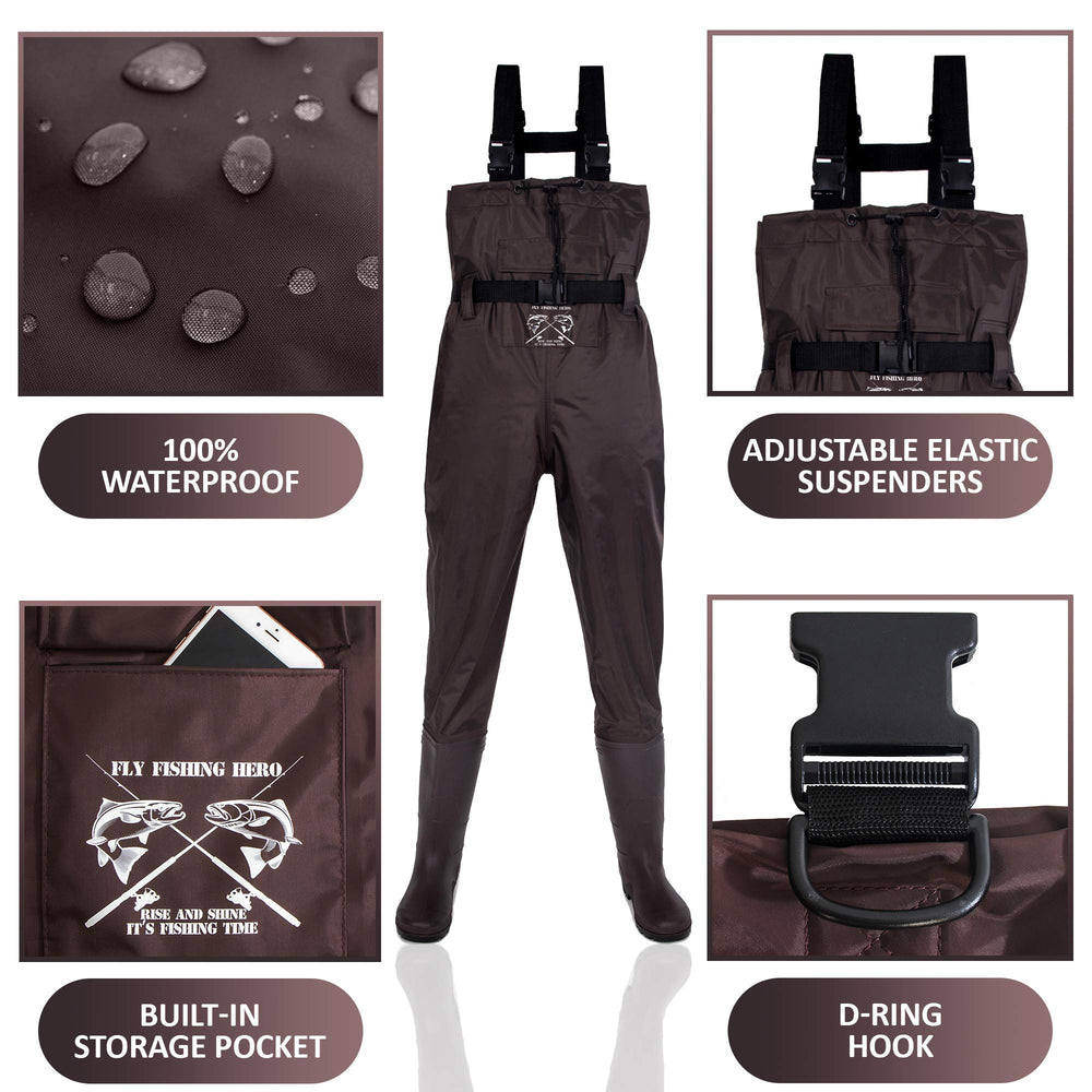 Fly Fishing Hero waders breathable back panel for cooler wear during long casts.