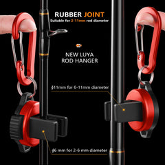Fly fishing pole holder clips for two notch sizes