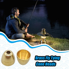 Fly Head Beads brass cone heads with tube and tassels for versatile tying