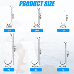 Long-shank fly hooks size 4 in silver tackle box