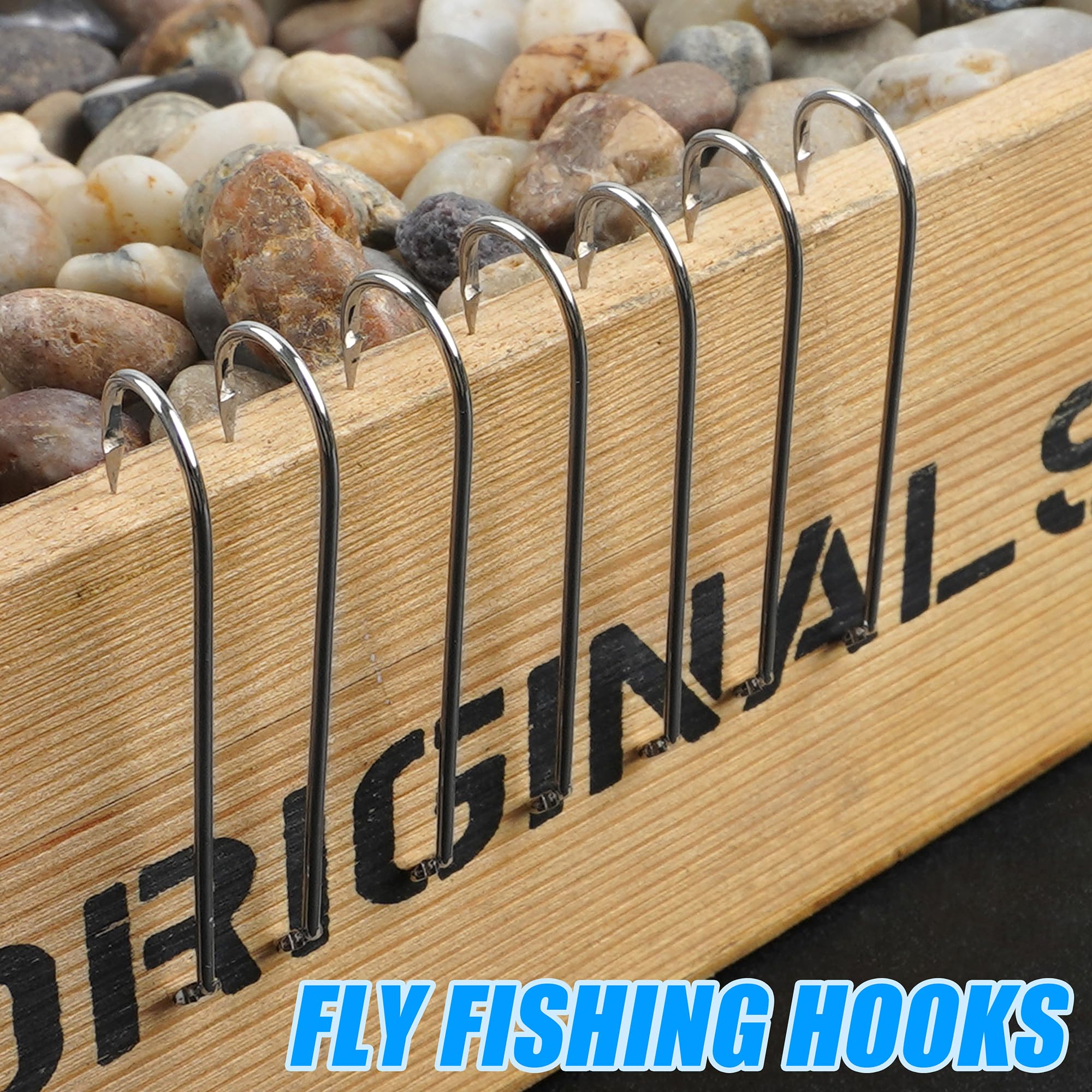 Polished and electroplated fly hook surface close-up