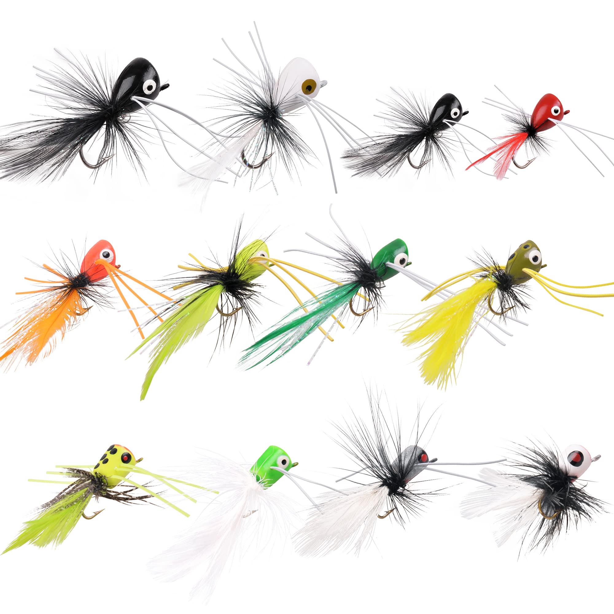 Poppers suitable for bass, trout, bluegill across lakes and rivers