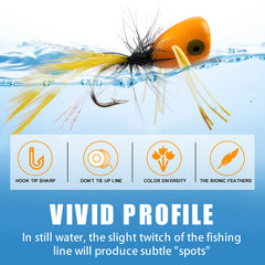 Popping fly in water showing lifelike action