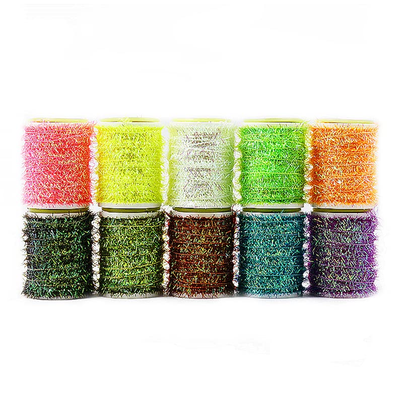 Fly tying chenile yarn 10-color pearlescent flat cactus chenille on spool - color 1