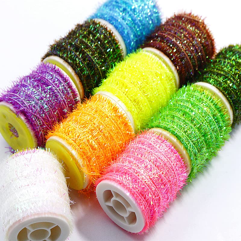 Fly tying chenile yarn 10-color pearlescent flat cactus chenille on spool - color 4