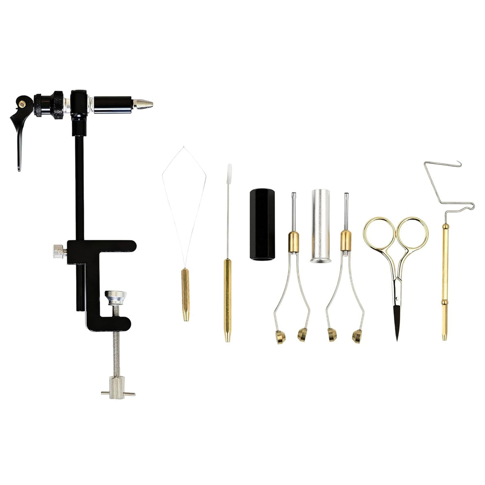 Beginner fly tying kit with 360° vise