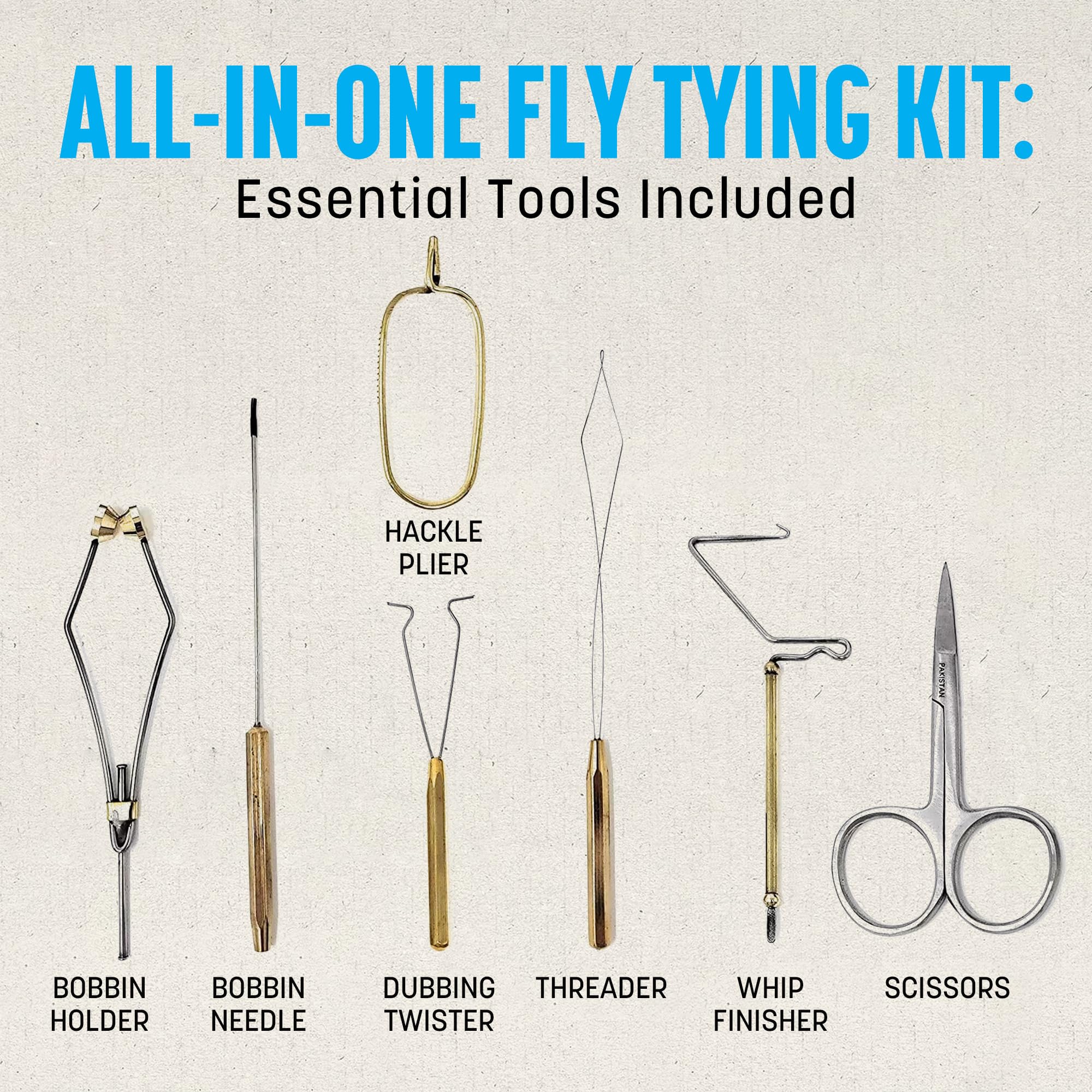 Assorted fly tying materials including feathers and threads