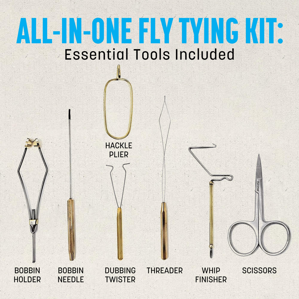 Assorted fly tying materials including feathers and threads
