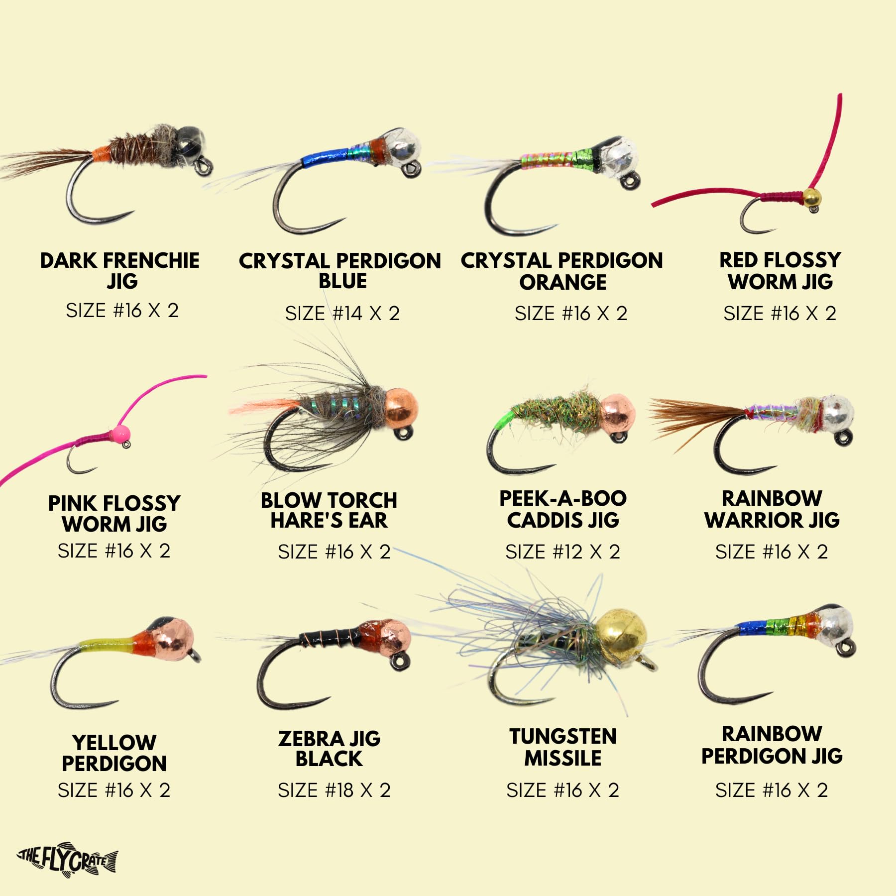 Tungsten bead nymph patterns including jigs and perdigons