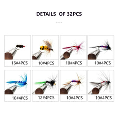 Colorful fly patterns designed for bass and trout
