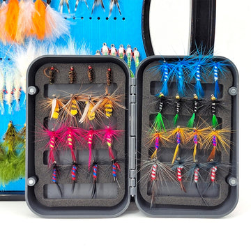 Fly assortment suitable for streams, rivers, lakes, and reservoirs