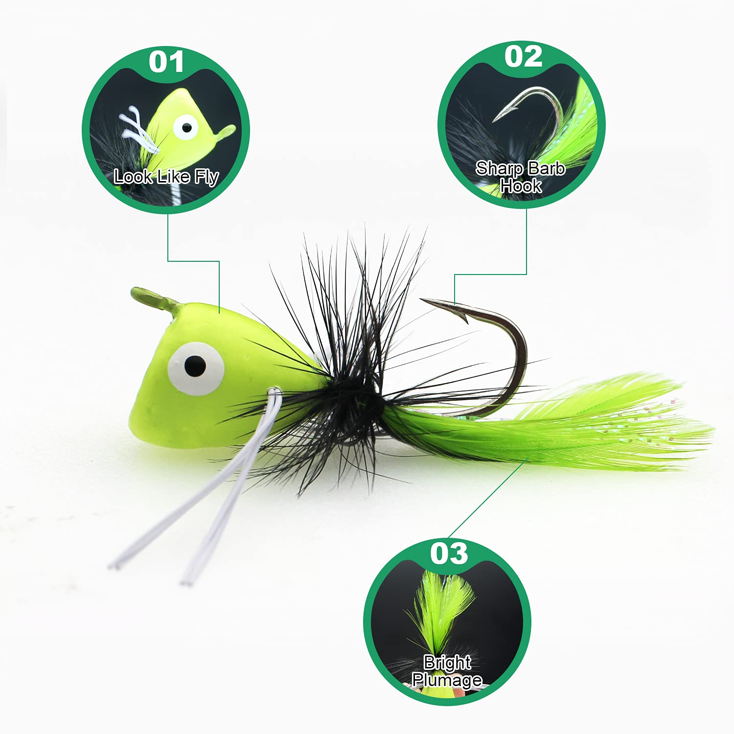 Yellow popper fly topwater lure for trout