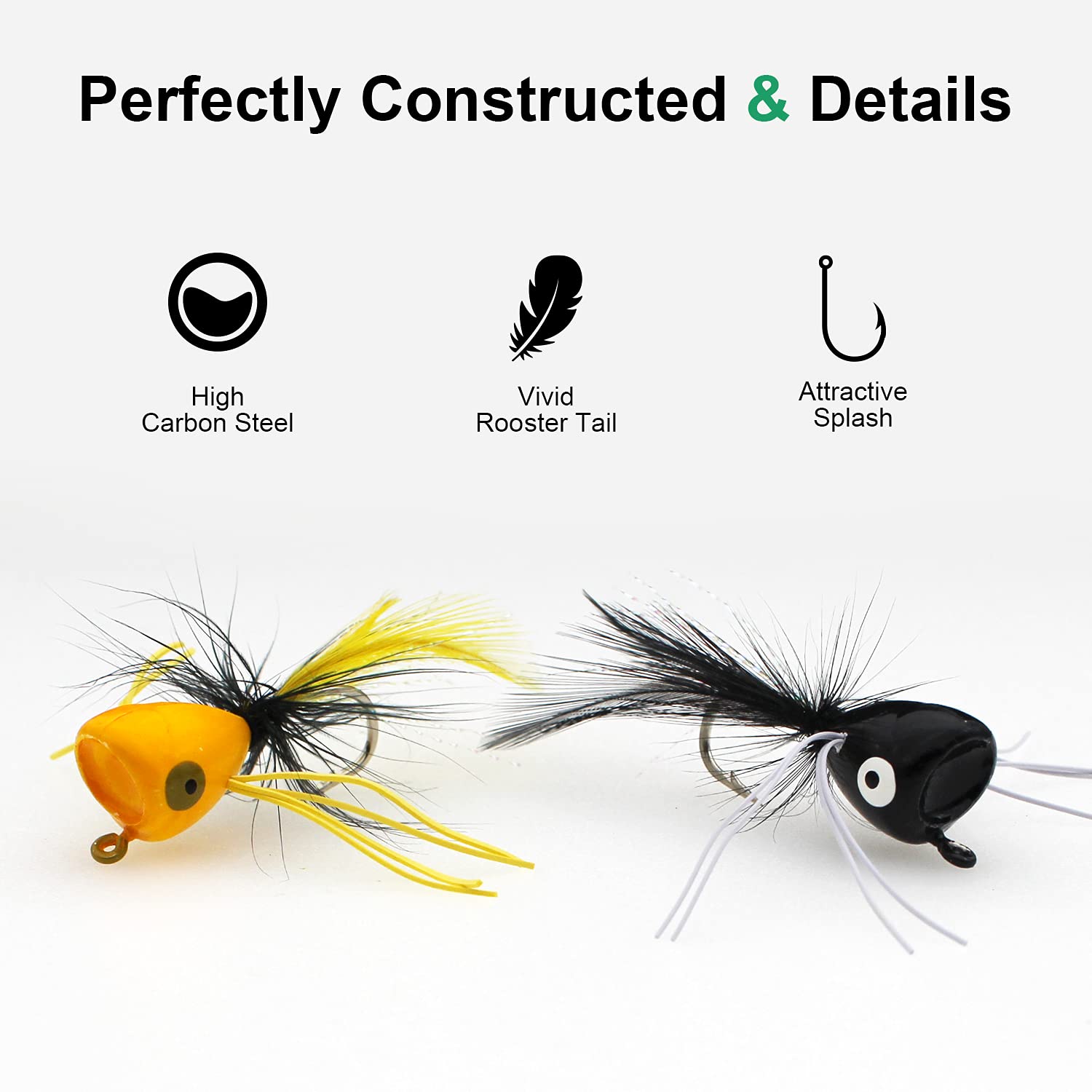 Orange popper fly topwater lure