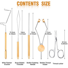 Close-up of whip finisher knotter tool