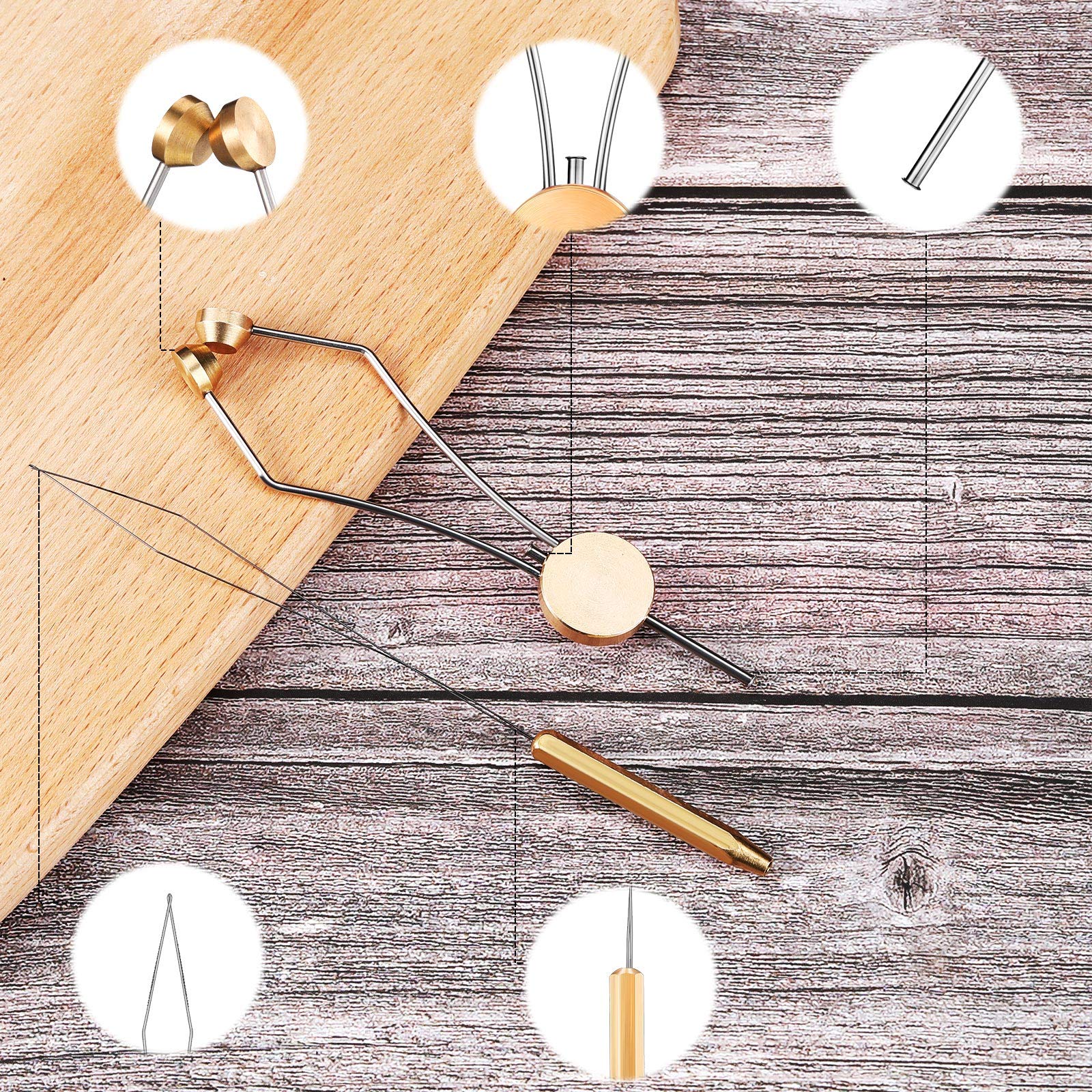 Brass and stainless steel bobbin thread holder