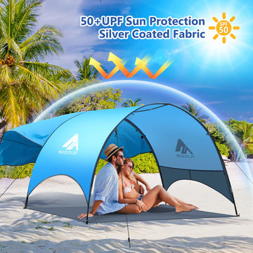 Flycoop Beach Tent side pocket keeps essentials within easy reach.