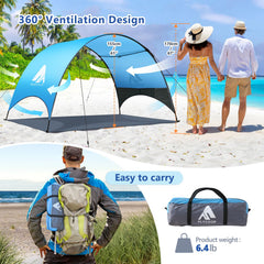 Flycoop Beach Tent 360 ventilation keeps air flowing for cooler beach shade
