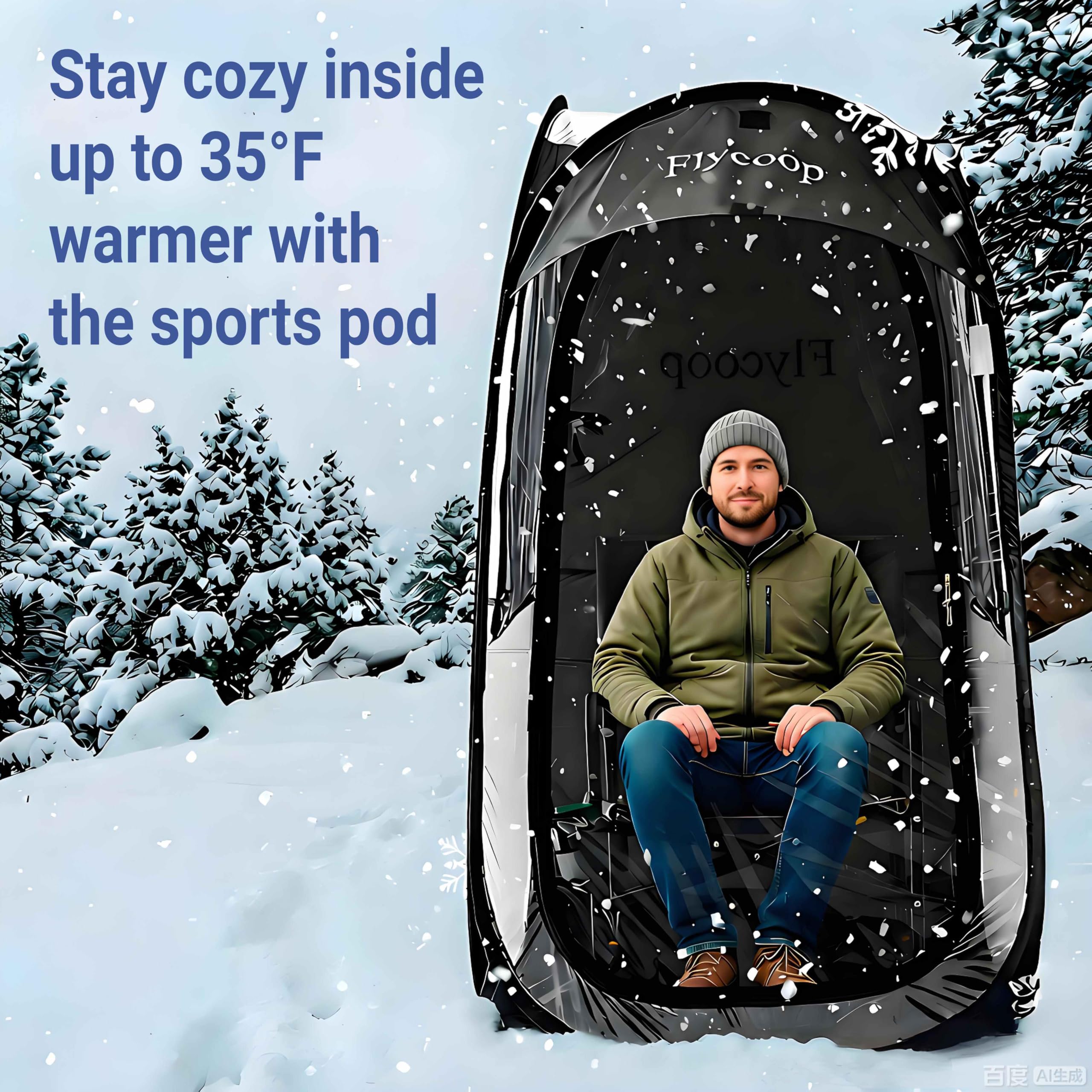 Flycoop easy setup in one second simplifies on-the-spot shelter placement.