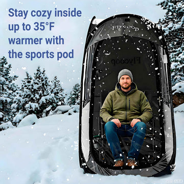 Flycoop easy setup in one second simplifies on-the-spot shelter placement.