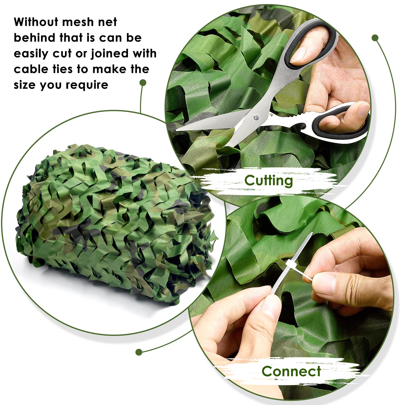FLYEGO camo netting hunting blind setup demonstrates quick concealment during outdoor hunts.