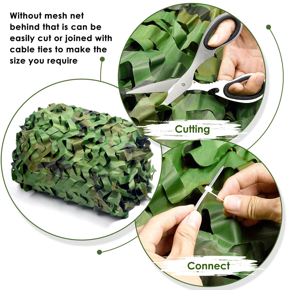 FLYEGO camo netting hunting blind setup demonstrates quick concealment during outdoor hunts.
