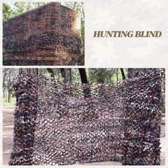 FLYEGO camo netting hunting-blind setup shows versatile concealment across terrain.