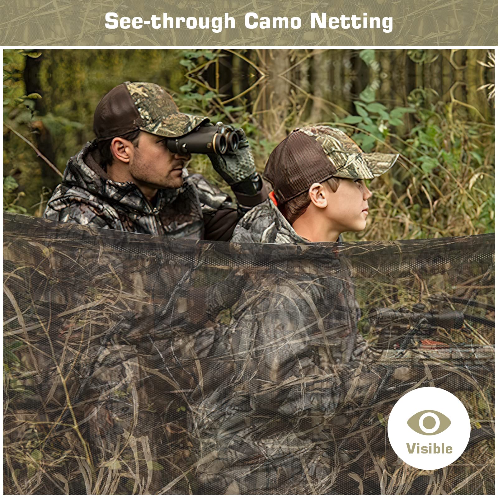 FLYEGO camo netting is lightweight and backpack-friendly