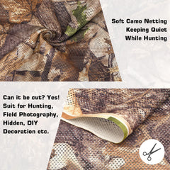 FLYEGO camo netting lightweight design fits easily into a hunting backpack