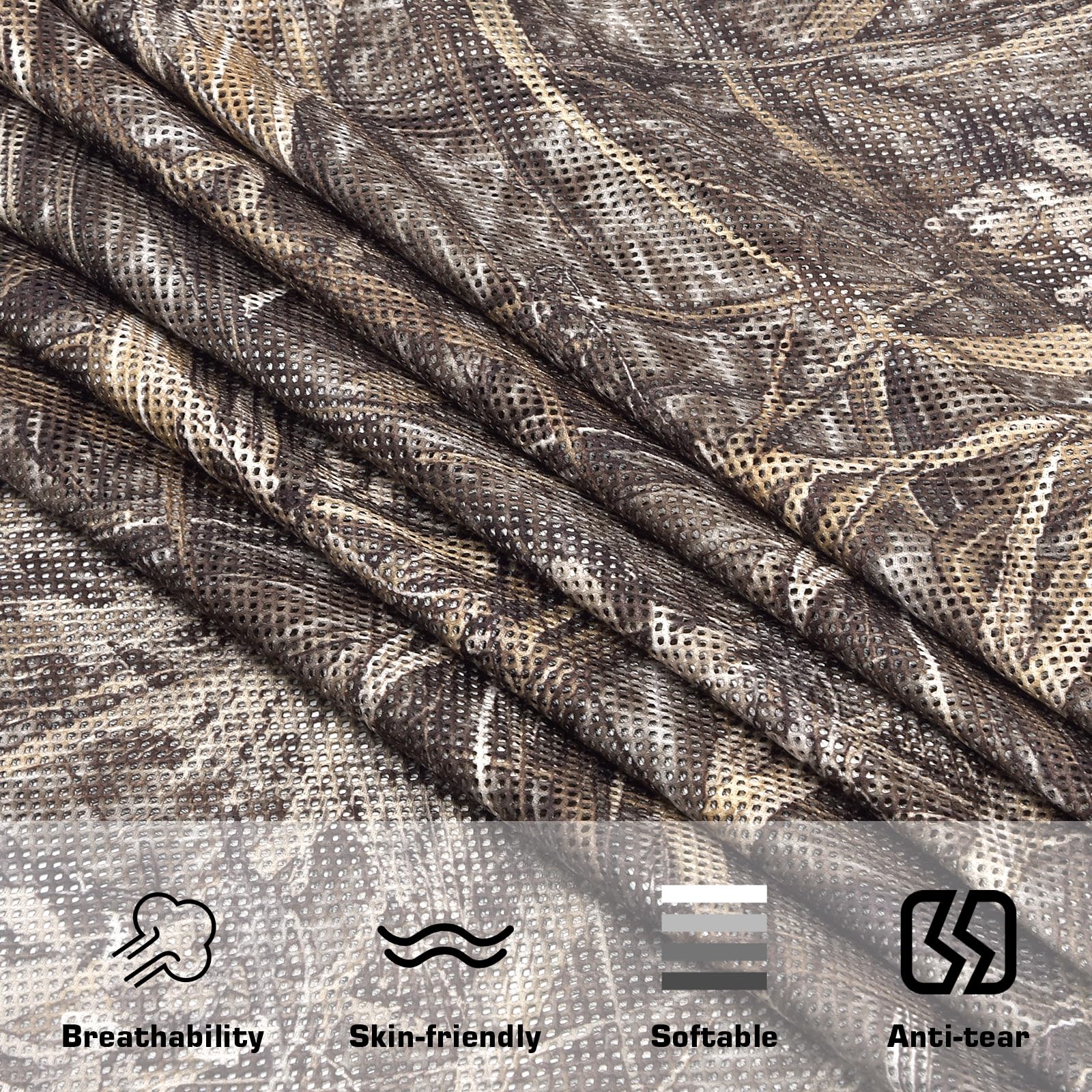 FLYEGO see-through camo mesh inside a blind for observation