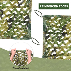 FLYEGO Gen 2 camo netting corner loops enable quick hanging and flexible concealment setups.