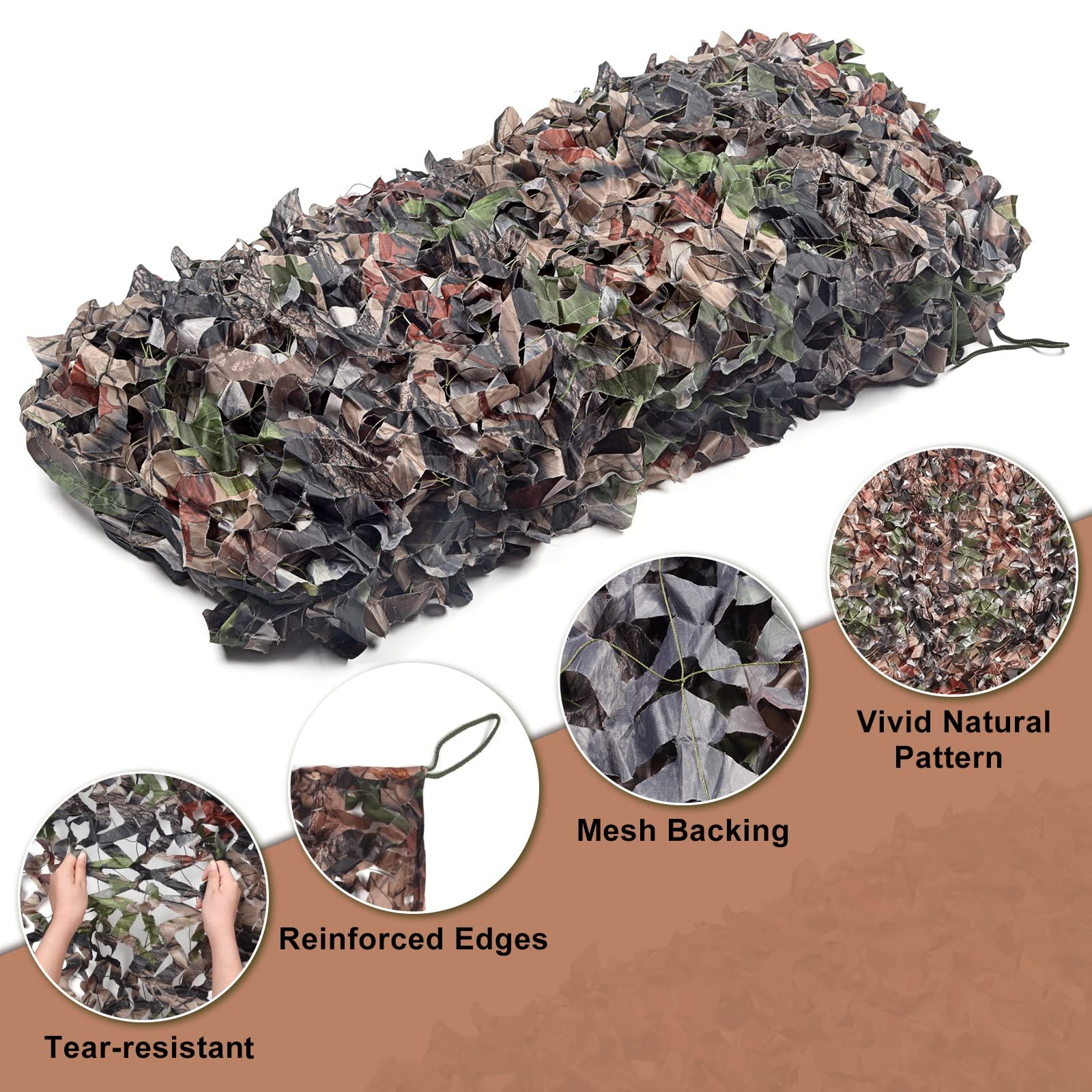 Structured mesh of FLYEGO Gen 2 camo netting adds strength for reliable coverage outdoors