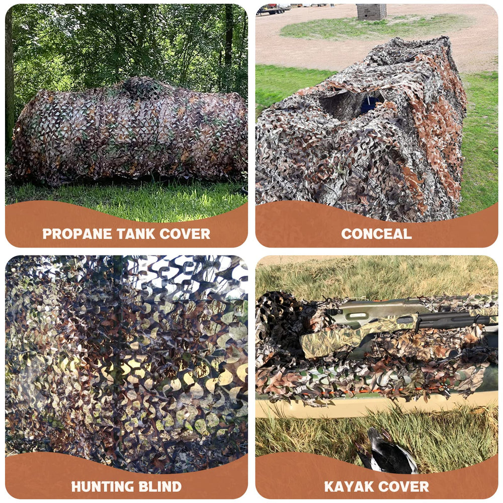 FLYEGO Gen 2 camo netting weatherproof design withstands sun and rain
