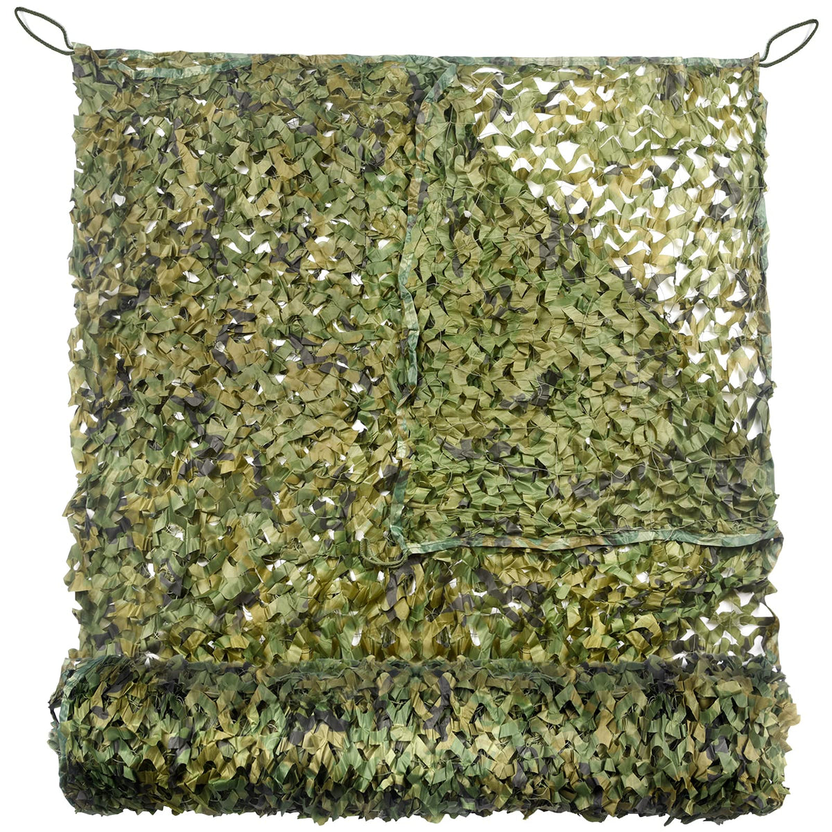 FlyEGO Gen 2 camo netting in woodland setup demonstrates discreet concealment for hunting and wildlife watching.