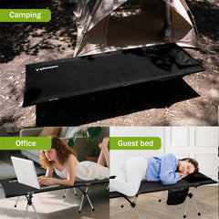 Flyernature ultra-light camping cot side view showing compact design.