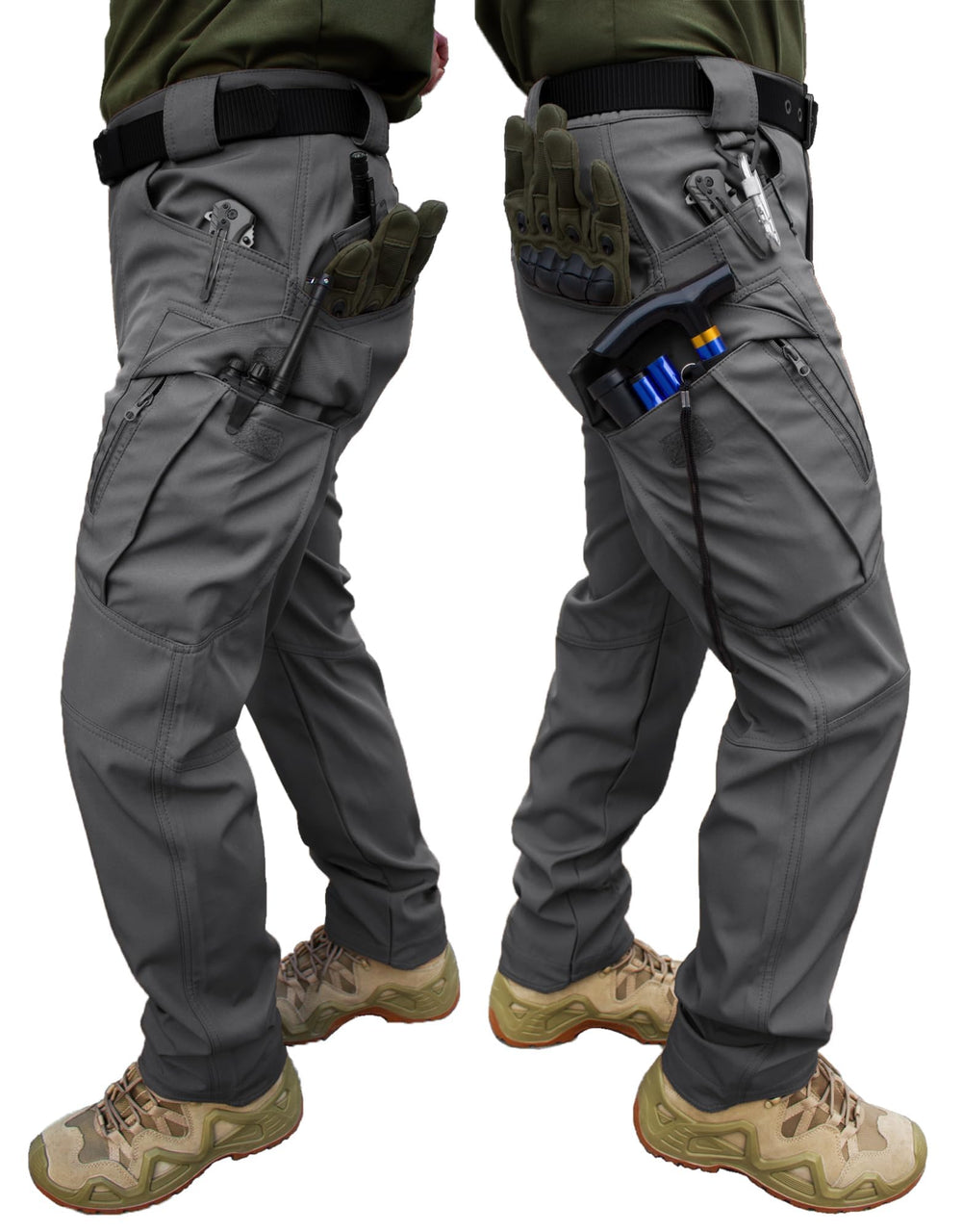 FLYFIREFLY men's ripstop tactical pants side pocket close-up shows practical cargo storage on the move.