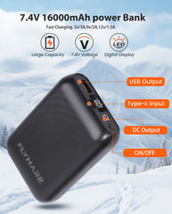 Flyhare heated vest controls and zones illustrate 4-in-1 heating for targeted comfort.