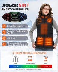 Flyhare heated vest for women back view highlighting full back heating coverage for insulation