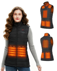 Flyhare heated vest front view shows sleek design and on-demand warmth for winter commutes.