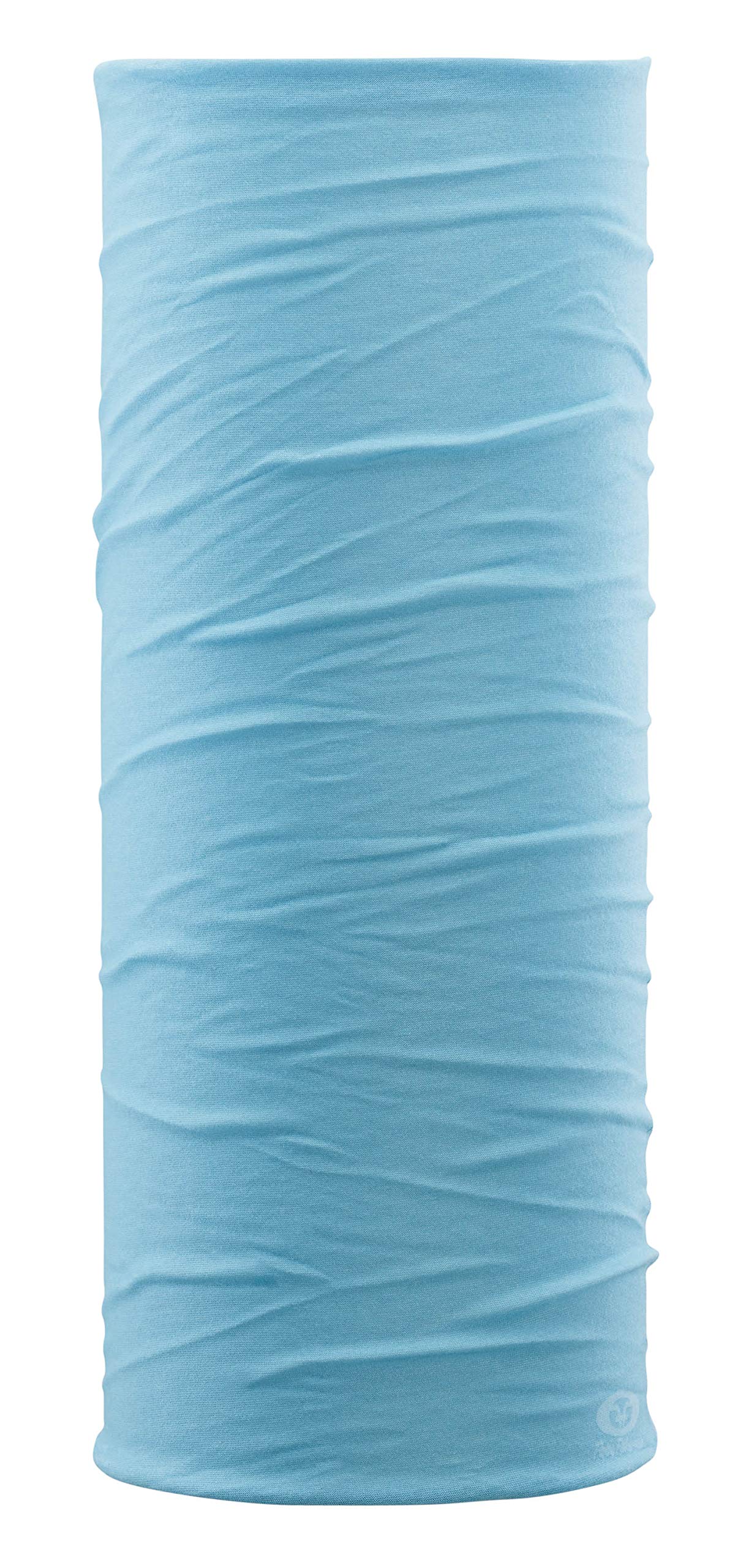 Flying Fisherman SunBandit neck gaiter blue worn for sun protection during outdoor sports.
