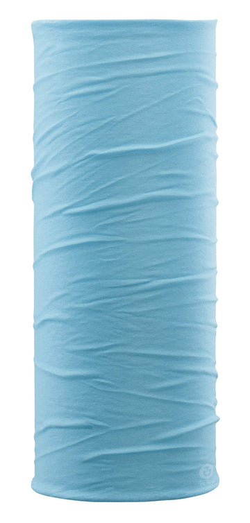 Flying Fisherman SunBandit neck gaiter blue worn for sun protection during outdoor sports.