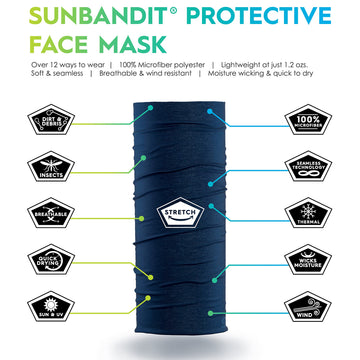 Flying Fisherman SunBandit blue front view showcases UV protection and breathability.