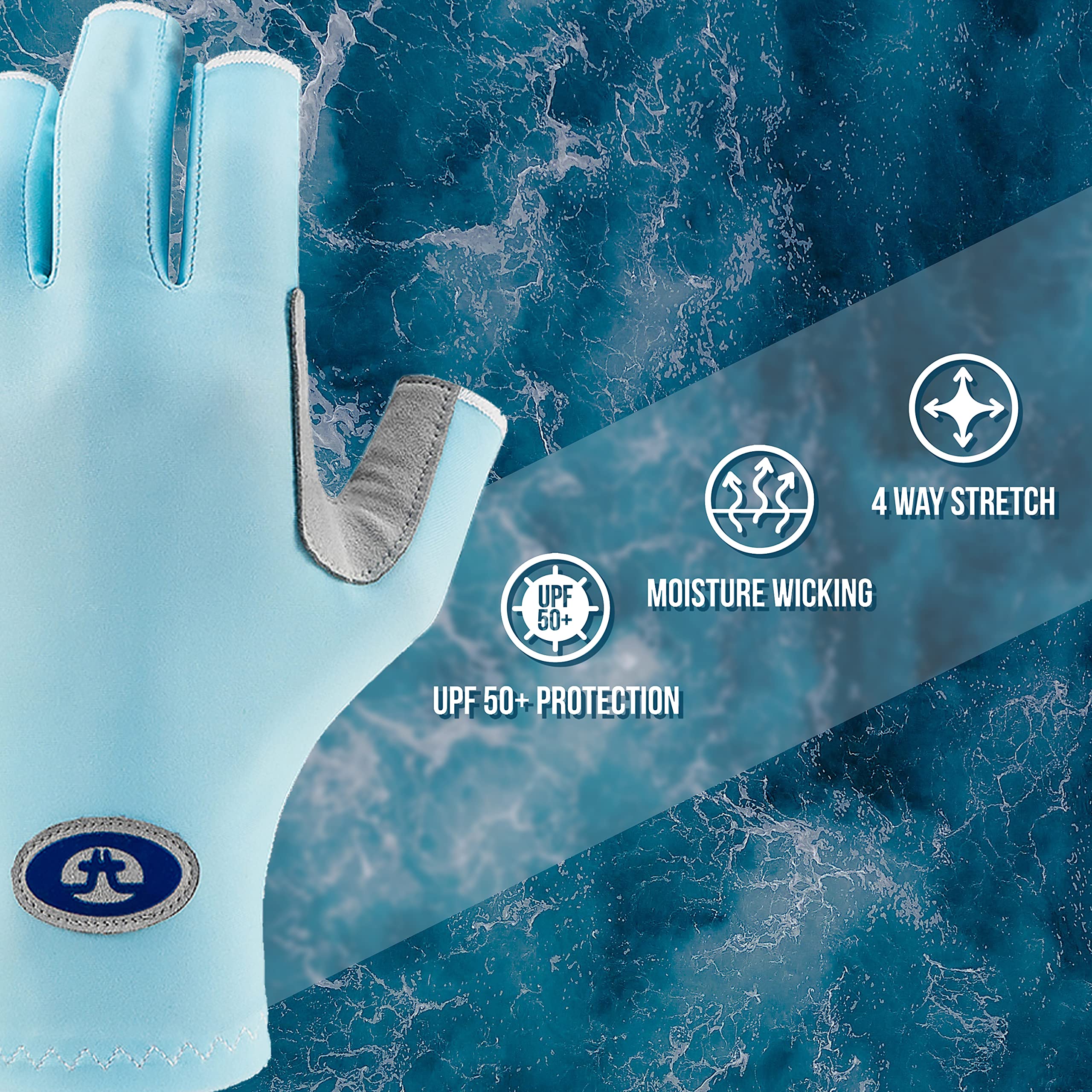 Flying Fisherman SunBandit Pro Series Bahama Blue silicone pads improve grip and control.