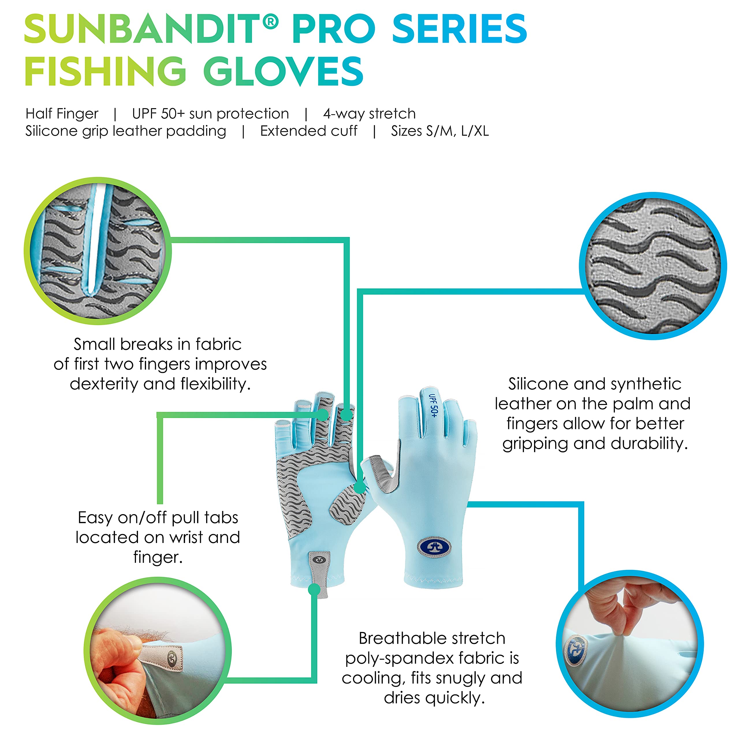Flying Fisherman SunBandit Pro Series Bahama Blue UPF 50+ protection shields skin.
